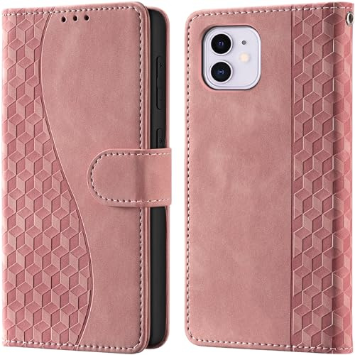 Wallet Flip Case for iPhone 11 Leather Pink