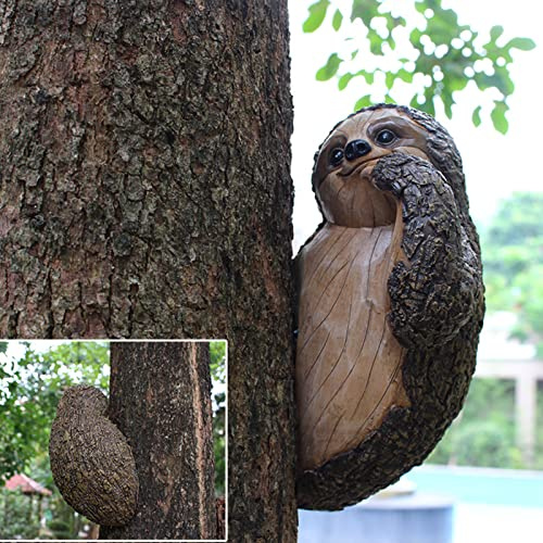 EMUKOEP Faultier-Gartenfigur, Bezaubernde Faultierstatue für den Außenbereich, Einzigartige Skulptur für Hof und Terrasse, Wetterfeste Gartendekoration für Naturliebhaber