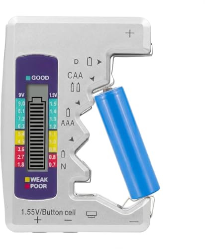 1 Pc Universal Battery Tester Checker, Battery Tester with LCD Display, Suitable for DBattery、CBattery、AABattery、AAABattery、2R10Battery、9V Block and 1.5V/3V Button Cell