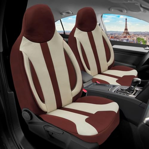 Sitzbezüge passend für Smart fortwo | Farbe: Braun-Beige | Model: Prime Pilot | Autositzbezüge | Sitzschoner | Schonbezüge | ZARA412