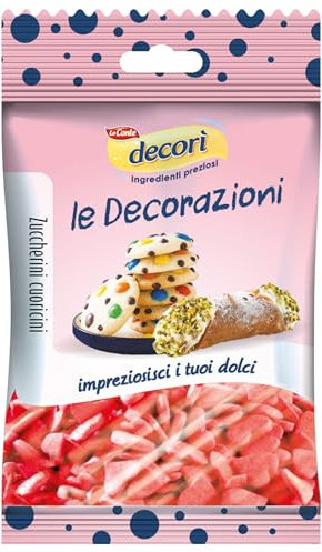 Decorì Cuoricini di Zucchero Rosa e Rossi, Decorazioni Edibili per Dolci, Torte e Cupcake - Ideali per San Valentino e Feste, Confezione Risparmio da 10 Buste (10 x 20g)