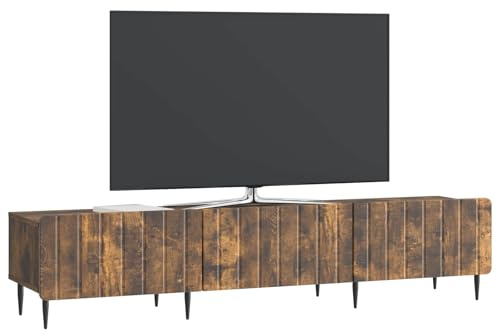 vidaXL TV-Schränk Geräucherte Eiche 147 x 34,5 x 32 cm Holzwerkstoff, Wohnzimmer Sideboard, rechteckig, viel Stauraum, moderner TV-Schrank, praktischer Unterhaltungsbereich, MDF