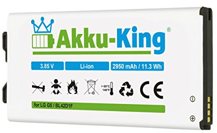 Akku-King Akku kompatibel mit LG BL-42D1F - Li-Ion 2950mAh - für G5, G5 Lite, AS992, H852, H830, H840, H845, H845 Dual SIM, H845 Dual SIM TD-LTE, H848, H848 Dual SIM, H848 Dual SIM