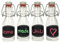 hocz 6 Set Bügelflaschen Bügelflasche Glasflaschen | Füllmenge 200ml | Tafel-Etiketten Kreidetafel Tafelfolie T C | mit Bügelverschluss Selbstbefüllen | Grappa Likörflaschen (6 Stück)