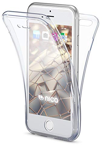 NALIA 360 Degree Case compatible with iPhone 6 / 6S, Full Body Front & Back Soft Skin Cover, Total Protection Ultra-Thin Silicone Shock-Proof Bumper, Slim-Fit Transparent Protector Etui - Transparent