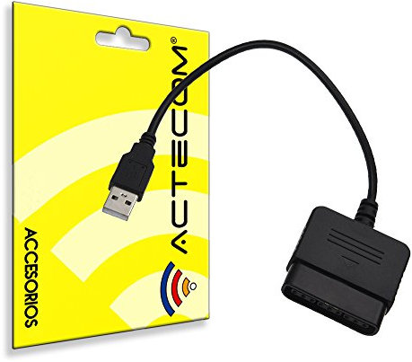 actecom® Adaptador Conversor para Mando De PS1 PS2 A PS3 o PC, Adaptador de Controlador PS2 a PS3, Compatible con Sony PS1 PS2