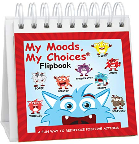 The Original Mood Flipbook for Kids; 20 Different Moods/Emotions; Autism; ADHD; Help Kids Identify Feelings and Make Positive Choices; Laminated Pages (Monster Flipbook)