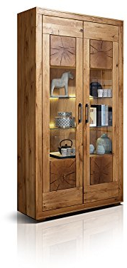 moebel-eins Winston II Vitrine, Material Massivholz, Wildeiche geölt