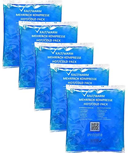 ManyMore: 5 STK. 13x14cm Kühlkompressen - Kühlkissen Kältekompressen Kühlpads Mehrfachkompressen Gelkompressen - Wiederverwendbar Mikrowellen-geeignet - Kalt-Warm-Anwendung - Made in Germany
