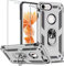 Folmeikat iPhone 8/7/6s/6 Case with Screen Protector, 360° Rotating Metal Ring, Tough Case, Silver