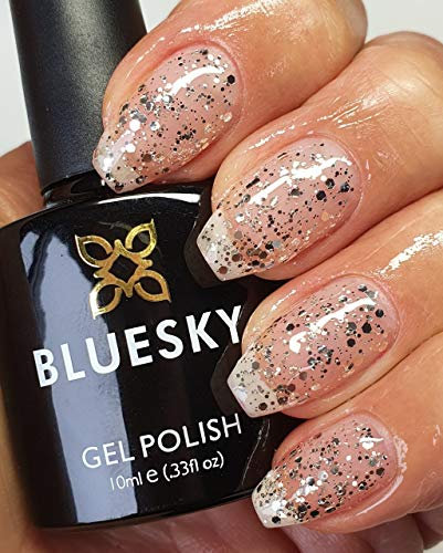 Bluesky Gel Nail Polish SILVER MULTI GLITTER ICE SUPERSTAR DC01 Soak Off Gel Polish, Requires Drying Under UV or LED Lamp