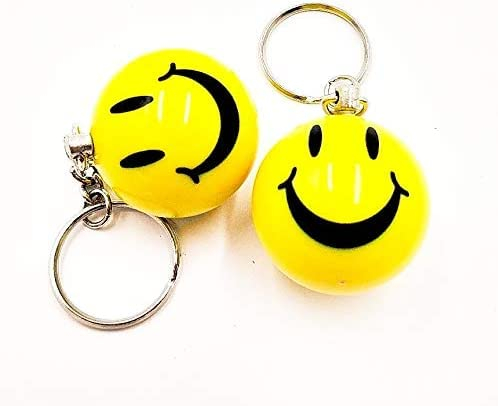 2 x porte-clés visage acide vieille école émoji heureux jaune et boule de billard .8 sport fait de mini boule de billard. Porte-clés Musique House 90s