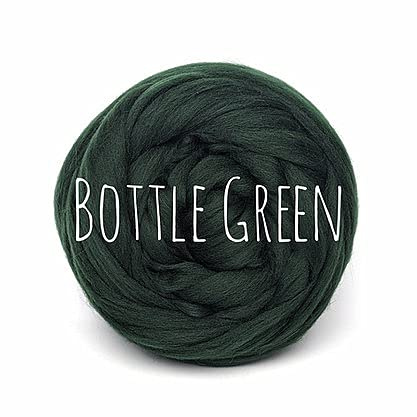 Laine épaisse – Vert bouteille – pour tricot de bras, couverture épaisse tissage, feutrage, laine géante douce 50 g