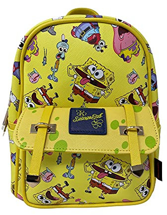 KBNL SpongeBob SquarePants Mini-Rucksack, Kunstleder, 27,9 cm, Gelb, gelb, Small, Reiserucksäcke