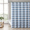 Laura Ashley Home - Duschvorhang, stilvolle Baumwolle Badezimmer Dekor, Elegante Blumendekoration (Cynthia Blue, 182,9 x 182,9 cm)