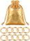 Chalyna 11 Stück 1 Zoll Power Gold Ringe Metall Gold Spielfigur Display Traumfänger Ringe mit Goldenen Kordelzug Organzabeuteln