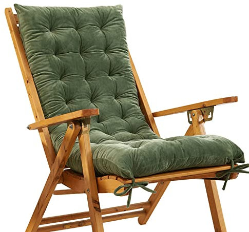 Auflage Für Gartenstühle, Hochlehner Auflagen, Bequeme Gartenstuhlauflage Weiche Stuhlauflage Kissen Sitzkissen Stuhlkissen Polster Stuhlauflage Sitzauflagen Gartenmöbel 120X48x10cm,Pine Green