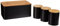 WENKO Brotkasten Brotaufbewahrung mit Bambusdeckel, integriertes Schneidebrett, inkl. 3-er Set Vorratsdose Aufbewahrungsdosen Frischhaltedosen zur Lebensmittelaufbewahrung 32,5 x 21 x 15 cm, Schwarz