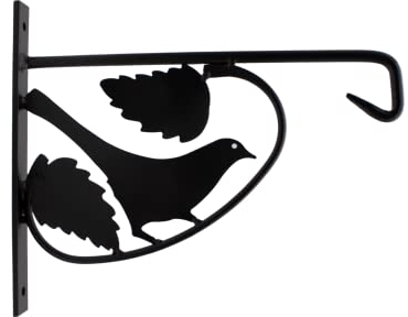 DOJA Barcelona | Hängende Pflanzenhalterung Vögel | 2 Stk Aufhängehaken | 260 x 210 mm | Wandhaken für Pflanzen | Halterung für Blumenampel, Gartendekoration, Laternen, Vogelkäfige etc.