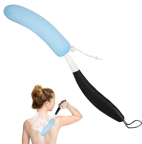Back Scrubber for Shower with Anti-Slip Long Handle, Body Shower Brush | for Men Women Elderly, Mesh Sponge Bath Brush Body Scrubber for Exfoliating Skin and A Soft Scrub - Can Produce Rich Foam