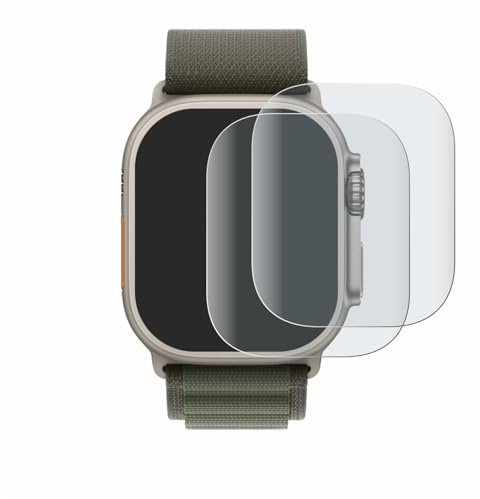 BROTECT Schutzfolie für Apple Watch Ultra | (49 mm) 2 Stück Entspiegelnder Displayschutz Made in Germany Matte Full-Screen Folie 3D Curved Anti-Reflexion Montage Kit