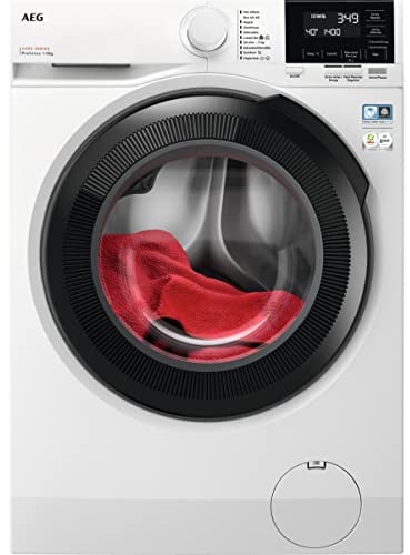 AEG LFR6114O4B Lavadora de Libre Instalación, Carga Frontal, 10 Kg, 1400 rpm, Motor Inverter, Programa antibacteriano, Programas a Vapor, Programa Rápido, LCD, Serie 6000, Blanca, Clase A