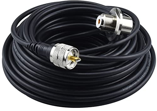 YILIANDUO Câble Coaxial PL259 UHF Mâle à Femelle 90° RG58/U 15M pour CB/HAM | Câble d'Antenne CB UHF PL259-SO239, Idéal pour SWR-mètres, VHF, radio amateur, scanners et antennes mobiles.