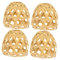 ORFOFE Lustre En Bambou Tissé À La Main - Abat-Jour Rond En Rotin Écologique Pour Lampe De Table Idéal Pour Décoration Intérieure 4pcs