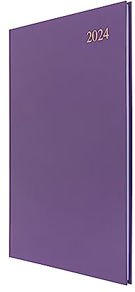 Collins Debden Collins Essential - Agenda settimanale 2024, formato A4, agenda completa 2024, giornaliera, settimanale e mensile, formato A4, colore: viola