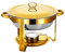 JTBDWOSK Chafing Dish Warmhaltebehälter, Edelstahl Chafing Dish Meal Stove Stand Top Chafing Dish Buffet Set Rundes Warmhaltetablett für Partys Abendessen und Catering,Gold