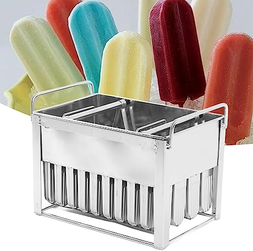 Metal Popsicle Molds, 40 Pcs Stainless Steel Ice Cream Mould Maker, Fast Freezing Industrial Ice Lolly Mold, Multi Purpose DIY Ice Pop Molds for Kids Adult, Easy to Use & Clean