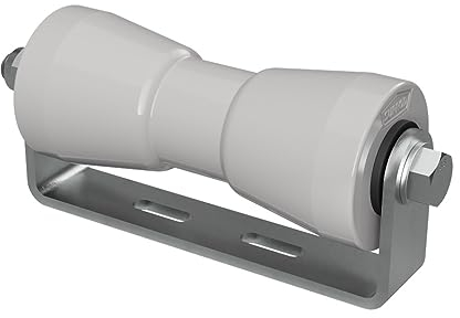 SUPROD Polyurethan Kielrolle mit Halter Sliprolle Bootstrailer Sliphilfe verzinkt 200 mm, grau