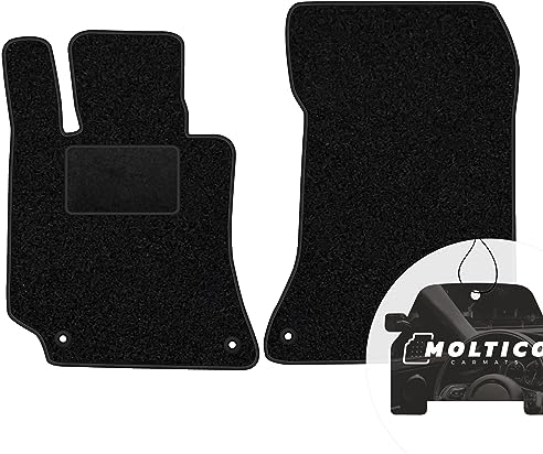 moto-MOLTICO Vorne Fußmatten Auto Velours Autoteppiche Schwarz Automatten Set 2-teilig passend für Mercedes-Benz SLK R170 1996–2004