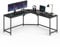 VASAGLE Eckschreibtisch, L-förmiger Computertisch, 149 x 149 x 76 cm, platzsparender Bürotisch, Homeoffice, Gaming, ebenholzschwarz-tintenschwarz LWD073B56
