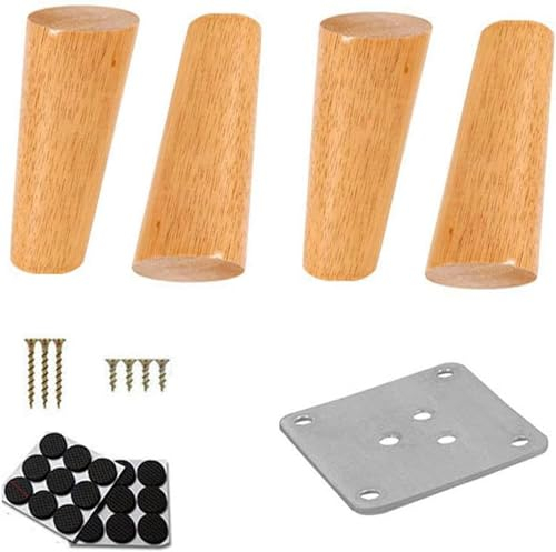 Tischbeine, Holzmöbelbeine, Sofabeine, klar beschichtetes Gummiholz, konischer Holzfuß, Schlafsofa, Schrank, Tisch