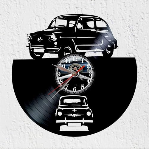 VINY WOODY Oldtimer Veteran Auto Silhouette Vinyl Disc Uhr