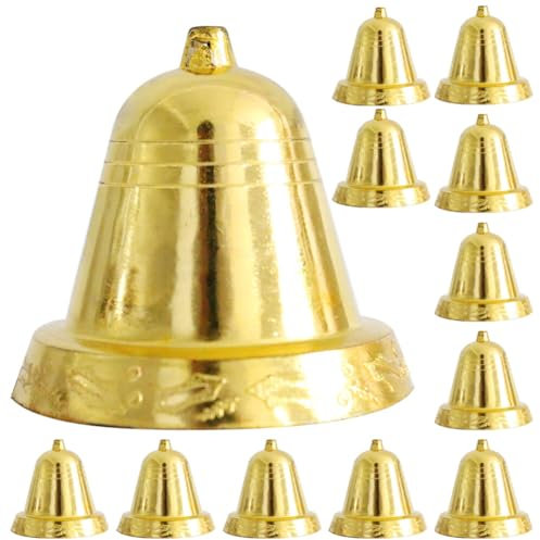 IMIKEYA 30 Stück Goldene Weihnachtsglocken Ornamente Dekorative Bastelglocken Kunststoff-Glöckchen Brautglocken Weihnachtsbaumglocken Anhänger Für Weihnachten Party Basteln Festival