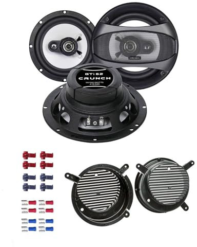 Crunch GTI62 Lautsprecher mit Einbauset passend für Mercedes SLK-Klasse (R170) 1996-2004 Türen vorne 360 Watt 165mm 2 Wege Koax