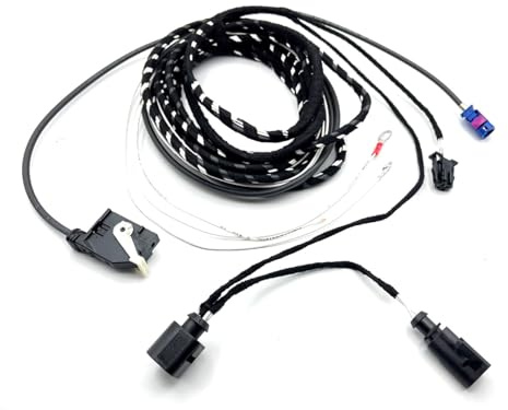 HZ-DESIGN Kabelbaum Kabelsatz Adapter Kabel RFK zur Nachrüstung der Emblem Rückfahrkamera kompatibel mit Golf 6 Beetle 5C