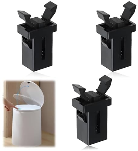 Bin Lid Clasp Replacement, 3 Pcs Touch Top Lid Bin Latch Lock Plastic catch/latch for Kitchen Bin (Black)