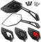 Area1 Universal Motorrad Rückspiegel Paar e-geprüft 2x M10 Rechtsgewinde + Linksgewindeadapter, passend für z.B. Duke, SMC/R Z900 Z750 Z650 (schwarz)