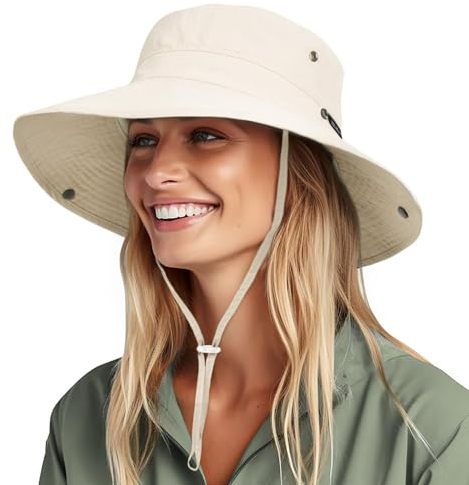 FURTALK Unisex UV Schutz Sonnenhut Damen Herren Sommerhut Faltbar Wanderhut Tragbar Outdoor Fischerhut mit Breite Krempe