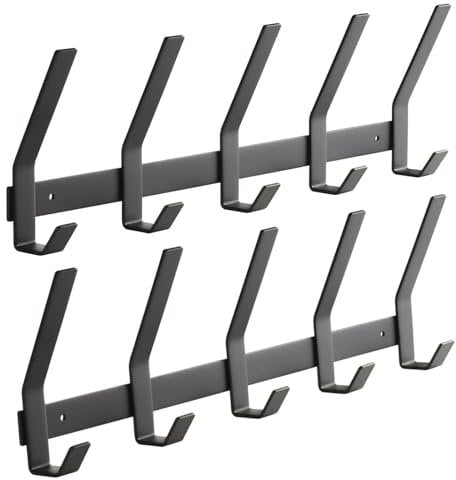 SOTECH 2er Set Blackline ALBA (groß) Hakenleisten 450 mm mit 5 Haken schwarz pulverbeschichtet Garderobenleisten