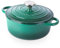 Cast Iron Dutch Oven with Lid – Non-Stick Ovenproof Enamelled Casserole Pot – Sturdy Dutch Oven Cookware – Dark Green, 2.1-Quart, 20cm – by Nuovva