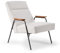 EUREKA ERGONOMIC Loungesessel mit Armlehnen, Relaxsessel mit Metallrahmen, Mid-Century-Modern-Stil Lese Sessel, mit Stoff Gepolsterter Einzelsofa für Wohnzimmer, Schlafzimmer, Arbeitszimmer, Weiß