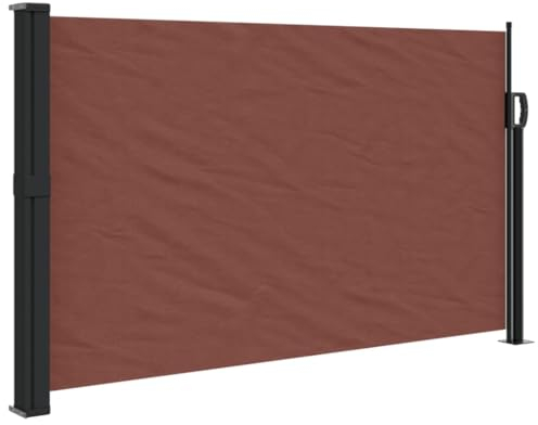 Seitenmarkise Ausziehbar, Seitenmarkise Dubai Braun 120x600 cm, Wandmarkise mit PU-Beschichtung, Sichtschutz Sonnenschutz für Balkon Terrasse Garten