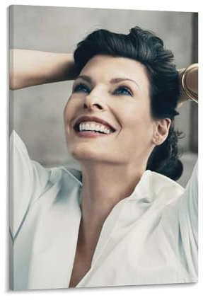 RENKEHUO Linda Evangelista Schauspieler-Poster (10) Gemälde auf Leinwand, Wandkunst, Poster, Rollbild, Wanddekoration, Heimposter, 20 x 30 cm