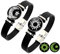 ZENRUIMING 2pcs Sonne Stern Mond nachtleuchtende Armbänder Herren Damen Schwarz Leder Armbänder Sonne Mond Stern Paar Armbänder, One size, Leder, Glas