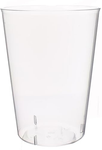 Monouso | 25 Vasos de Plástico reciclables, 600 ml, PS Cristal, Vasos de Sidra, Durables, Translúcidos, Resistentes, Duros, Para Eventos y Fiestas, Hasta 20 usos