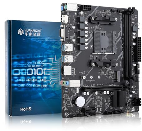 HUANANZHI B450M-VH Motherboard Supports AMD AM4 Socket Ryzen 4000,5000 and 5000 G-Series Desktop Processors Motherboard,64GB Memory Storage, 2*DDR4, PCIe 3.0, 4*SATA 3.0 &USB3, NVME M.2